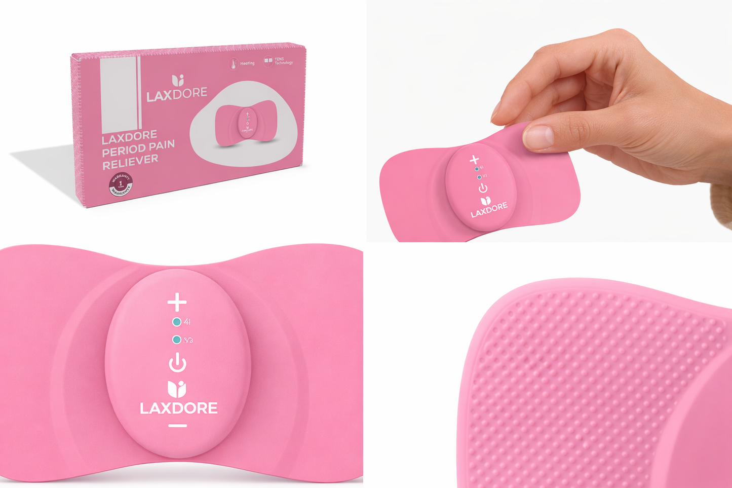 Menstrulaxdore - Patch Chauffant TENS – Soulagement Douleurs Menstruelles & Lombaires – Rechargeable USB