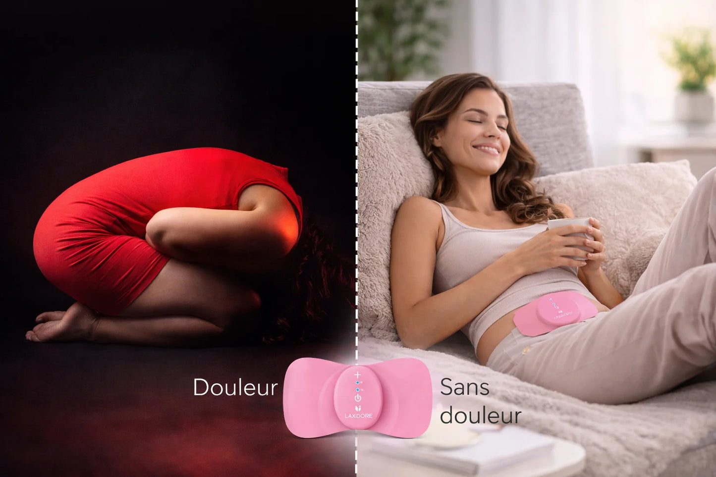 Menstrulaxdore - Patch Chauffant TENS – Soulagement Douleurs Menstruelles & Lombaires – Rechargeable USB